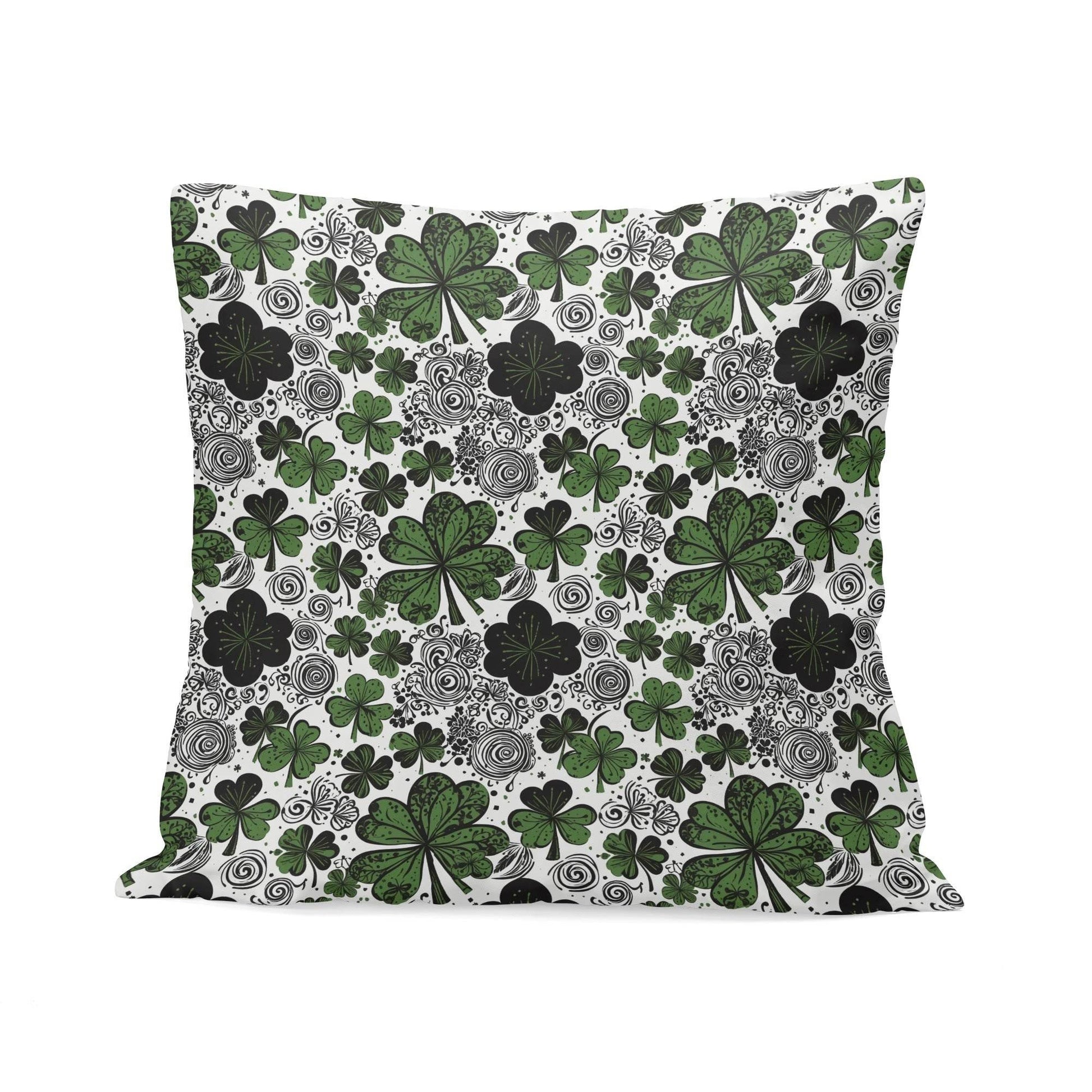 Scribbled Clovers Velvet 4 Pcs Square Pillow Case Covers (5 sizes) - DeRose Seasonal