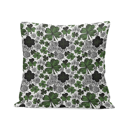 Scribbled Clovers Velvet 4 Pcs Square Pillow Case Covers (5 sizes) - DeRose Seasonal