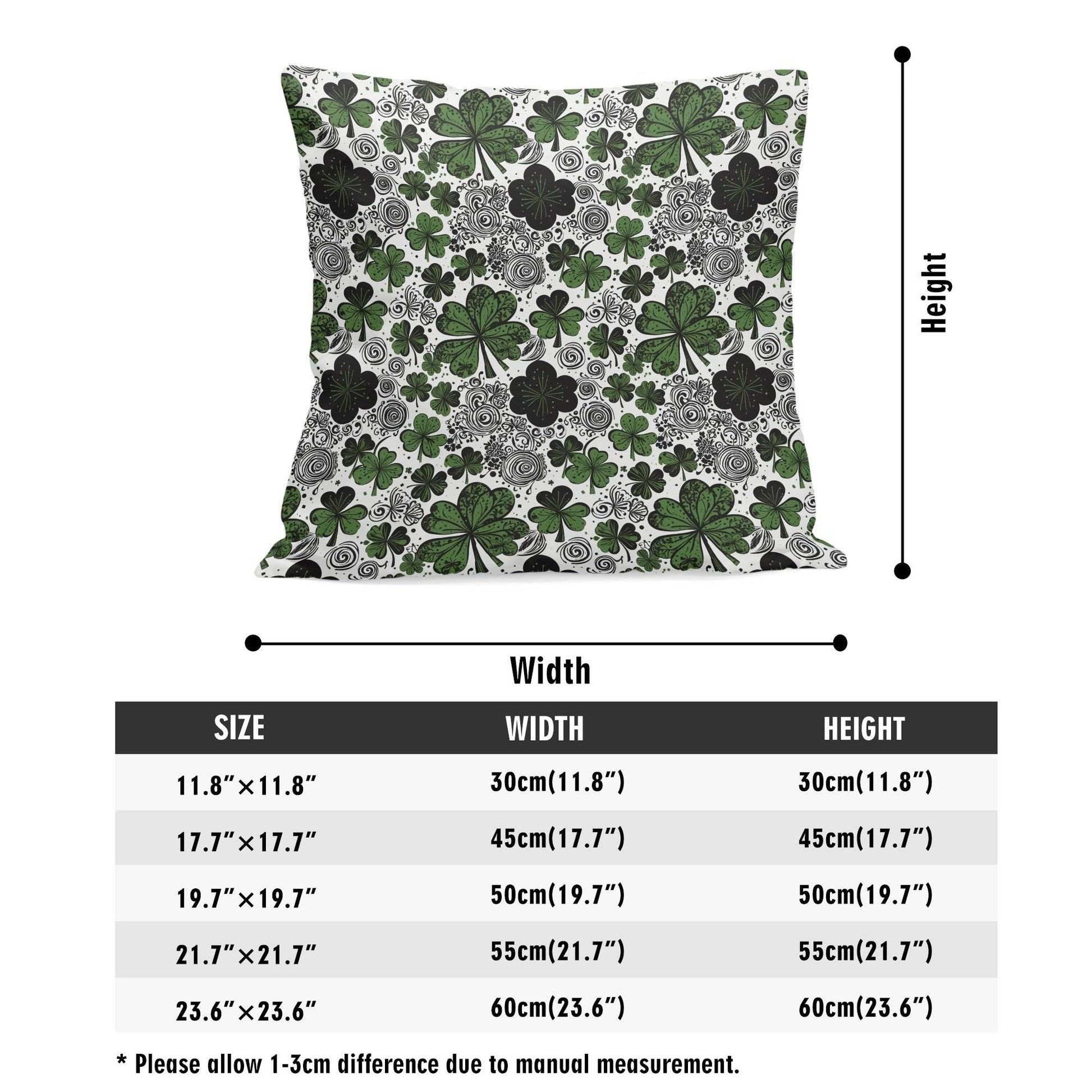 Scribbled Clovers Velvet 4 Pcs Square Pillow Case Covers (5 sizes) - DeRose Seasonal