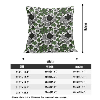 Scribbled Clovers Velvet 4 Pcs Square Pillow Case Covers (5 sizes) - DeRose Seasonal