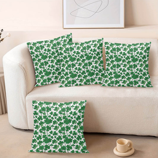 Little Clovers Velvet 4 Pcs Square Pillow Case Covers (5 sizes) - DeRose Seasonal