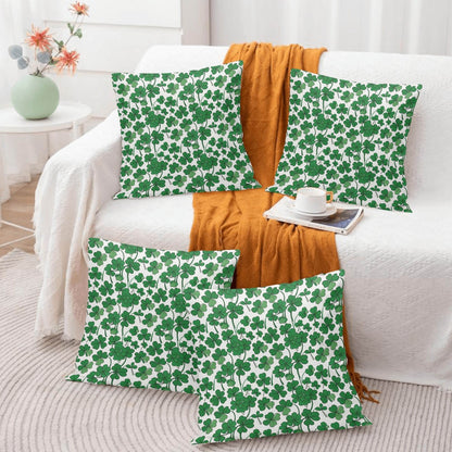 Little Clovers Velvet 4 Pcs Square Pillow Case Covers (5 sizes) - DeRose Seasonal