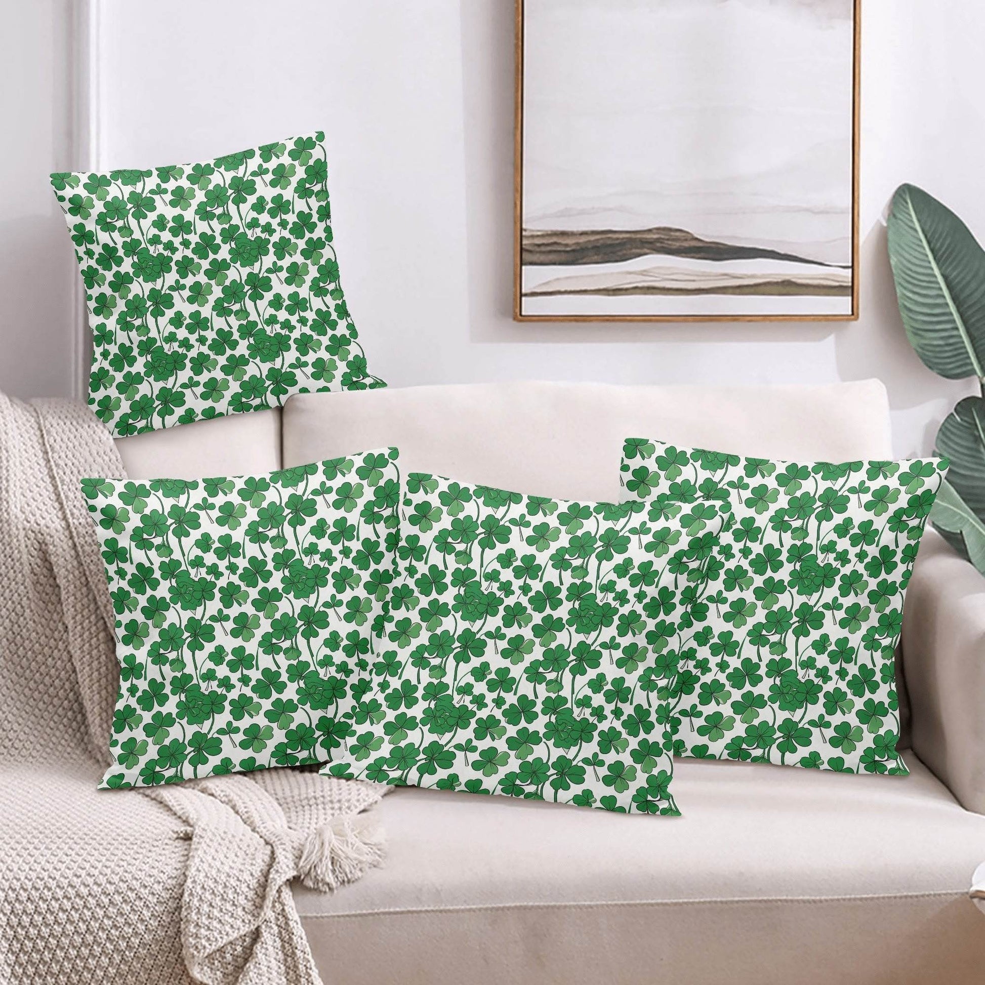 Little Clovers Velvet 4 Pcs Square Pillow Case Covers (5 sizes) - DeRose Seasonal