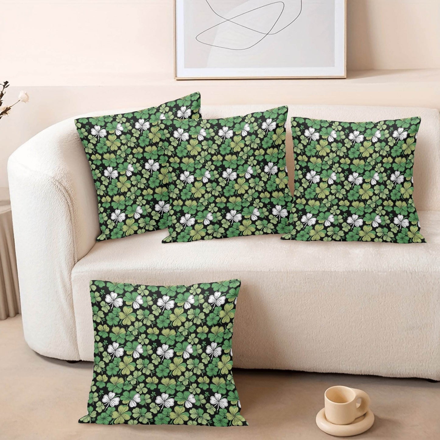 Clover Patch Velvet 4 Pcs Square Pillow Case Covers (5 sizes) - DeRose Seasonal