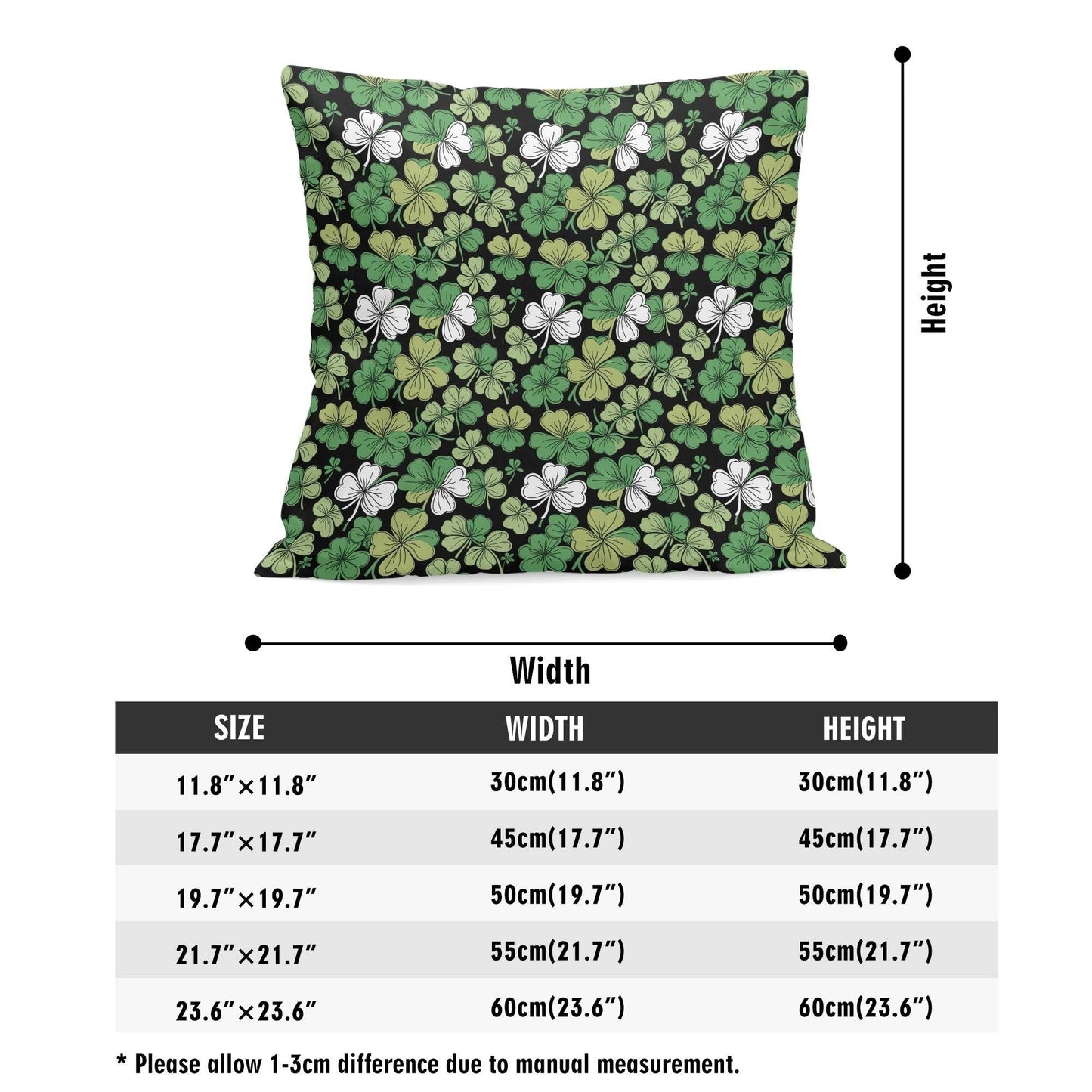 Clover Patch Velvet 4 Pcs Square Pillow Case Covers (5 sizes) - DeRose Seasonal