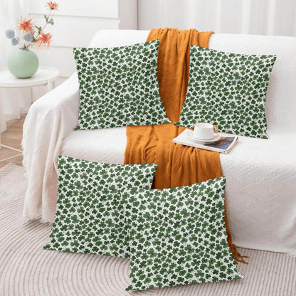 Clovers Velvet 4 Pcs Square Pillow Case Covers (5 sizes) - DeRose Seasonal