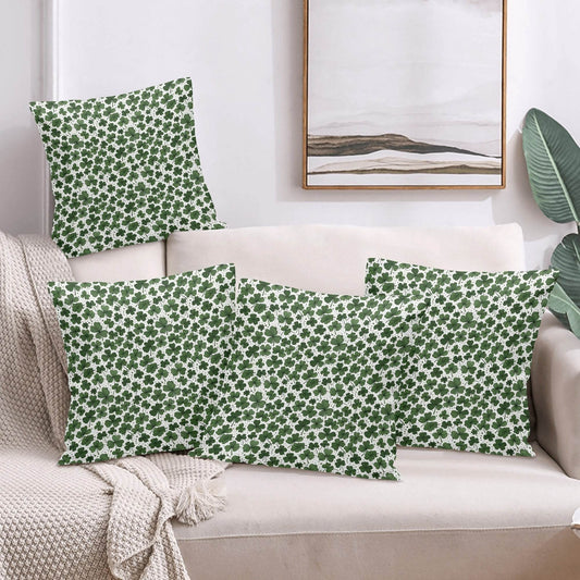 Clovers Velvet 4 Pcs Square Pillow Case Covers (5 sizes) - DeRose Seasonal