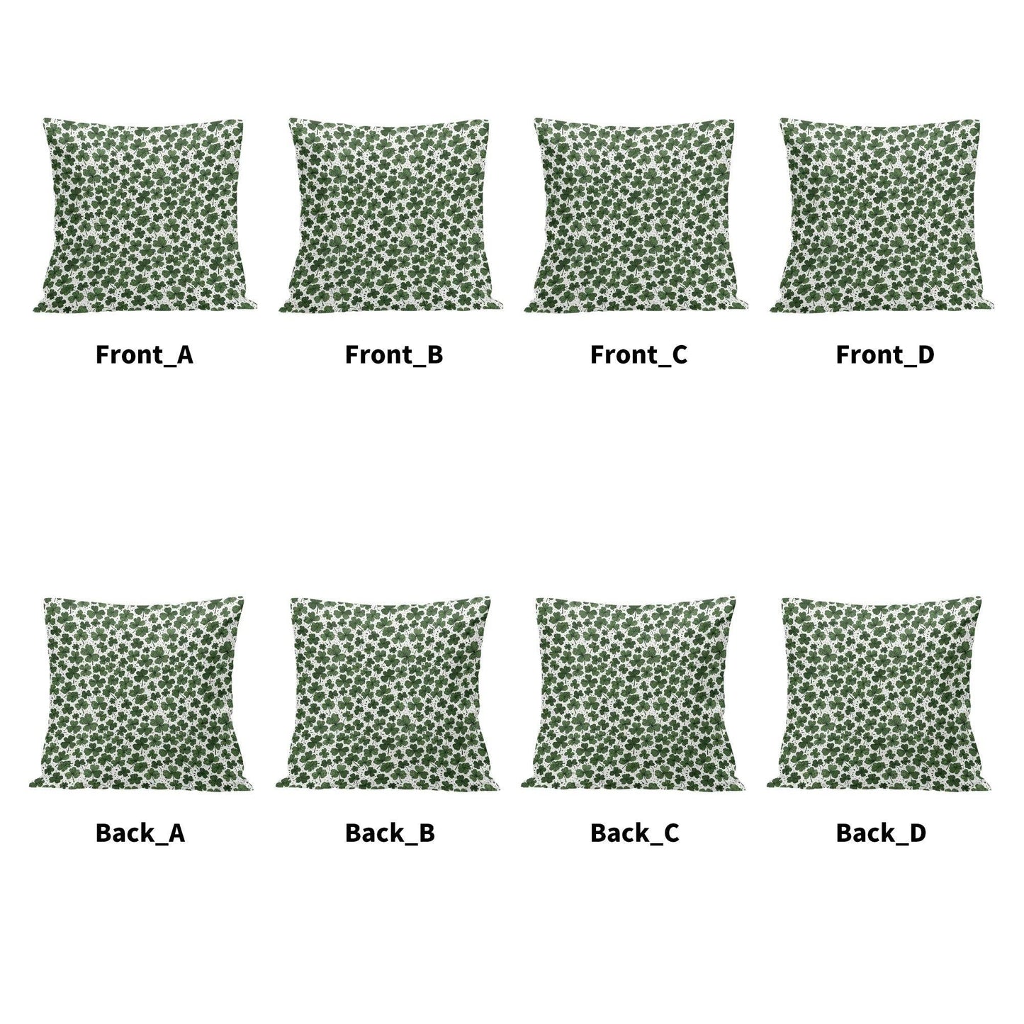 Clovers Velvet 4 Pcs Square Pillow Case Covers (5 sizes) - DeRose Seasonal
