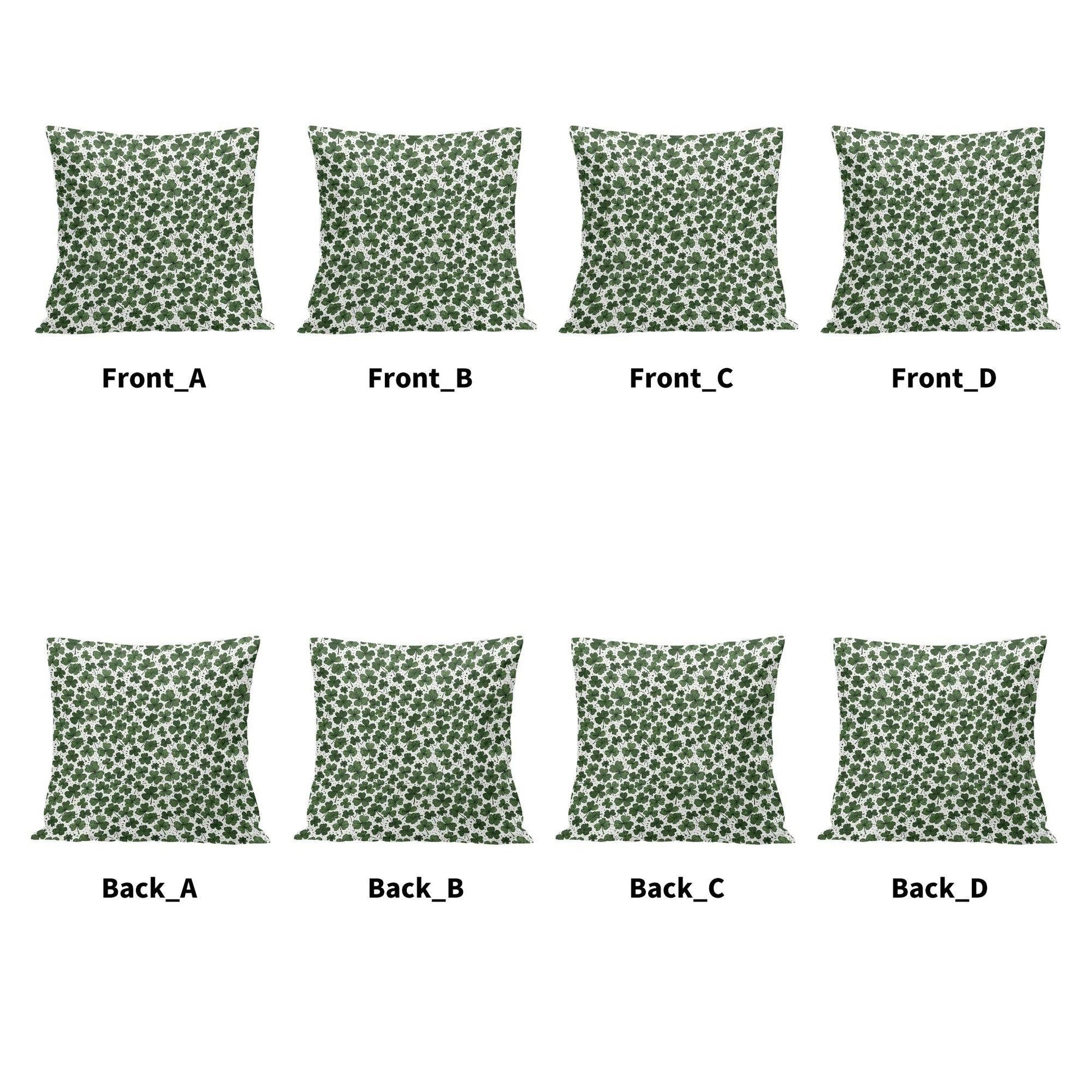 Clovers Velvet 4 Pcs Square Pillow Case Covers (5 sizes) - DeRose Seasonal
