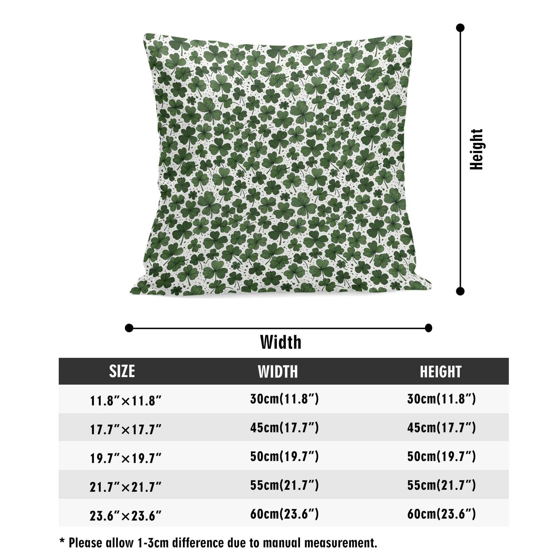 Clovers Velvet 4 Pcs Square Pillow Case Covers (5 sizes) - DeRose Seasonal