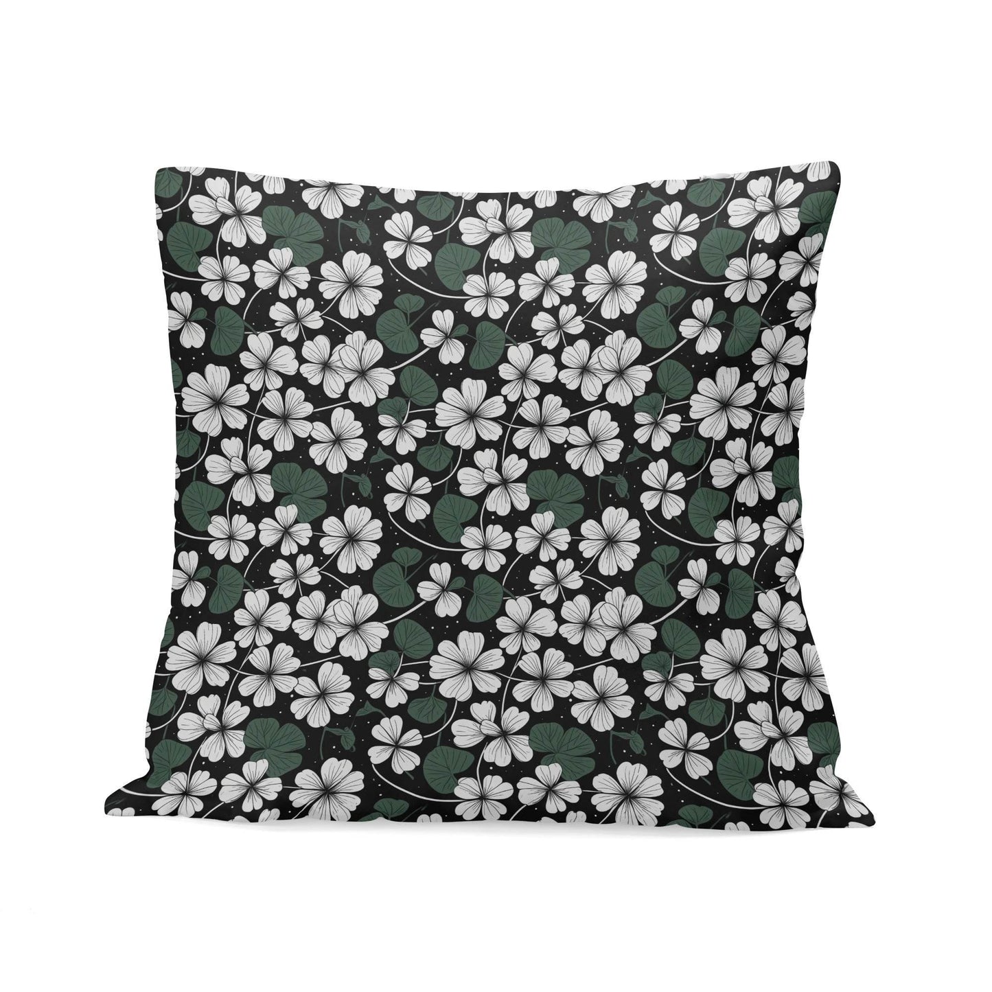White Clovers Velvet 4 Pcs Square Pillow Case Covers (5 sizes) - DeRose Seasonal
