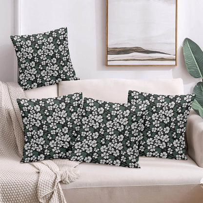White Clovers Velvet 4 Pcs Square Pillow Case Covers (5 sizes) - DeRose Seasonal