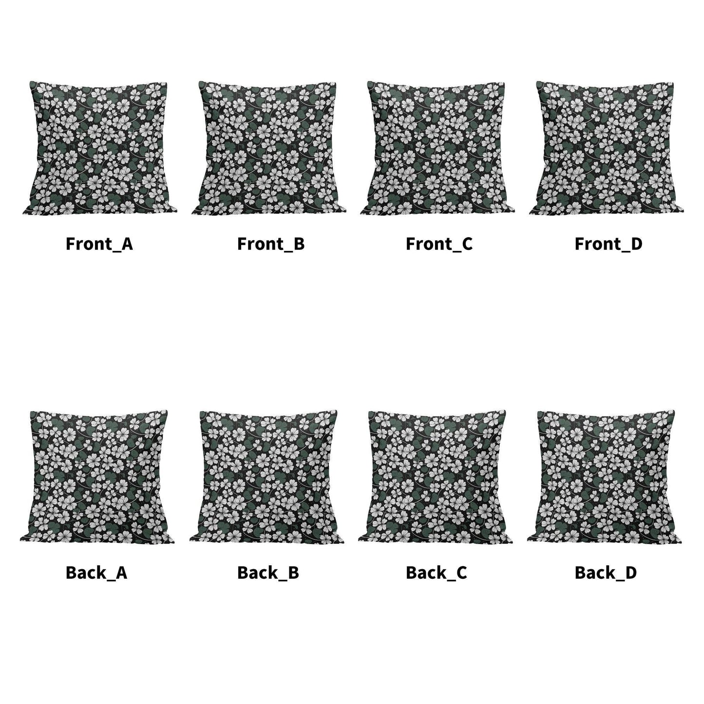 White Clovers Velvet 4 Pcs Square Pillow Case Covers (5 sizes) - DeRose Seasonal