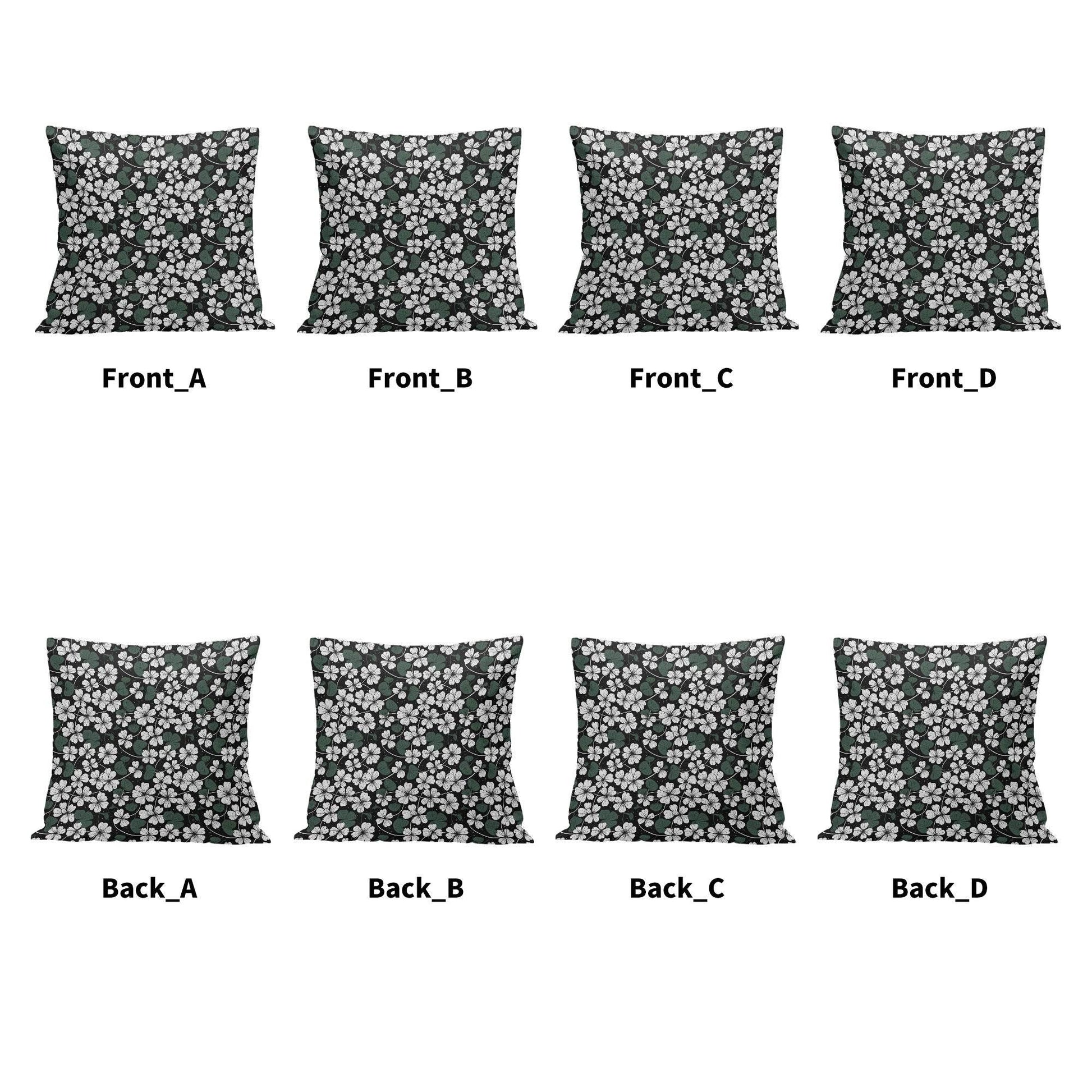 White Clovers Velvet 4 Pcs Square Pillow Case Covers (5 sizes) - DeRose Seasonal