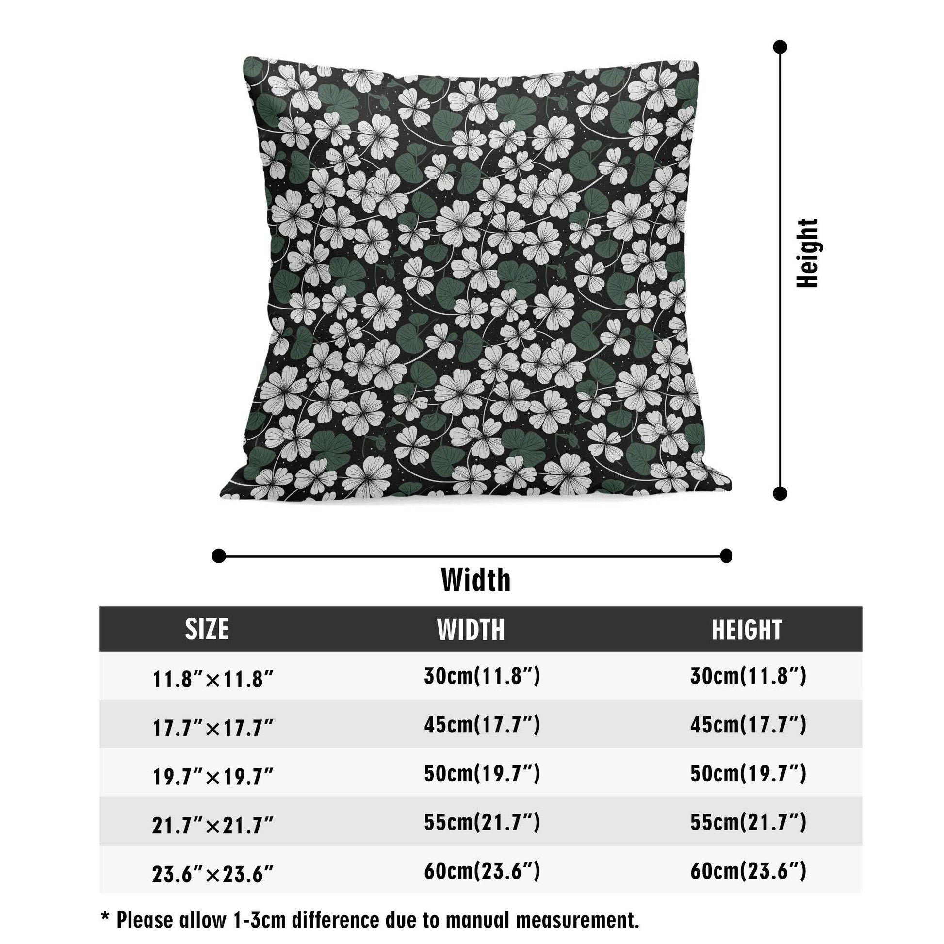 White Clovers Velvet 4 Pcs Square Pillow Case Covers (5 sizes) - DeRose Seasonal