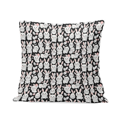 Cute Bunny Velvet 4 Pcs Square Pillow Case Covers (5 sizes) - DeRose Seasonal