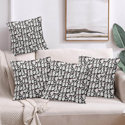 Cute Bunny Velvet 4 Pcs Square Pillow Case Covers (5 sizes) - DeRose Seasonal