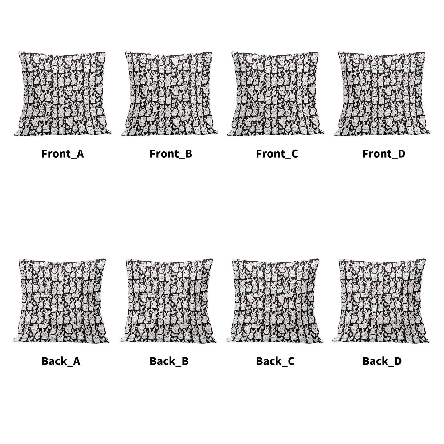 Cute Bunny Velvet 4 Pcs Square Pillow Case Covers (5 sizes) - DeRose Seasonal