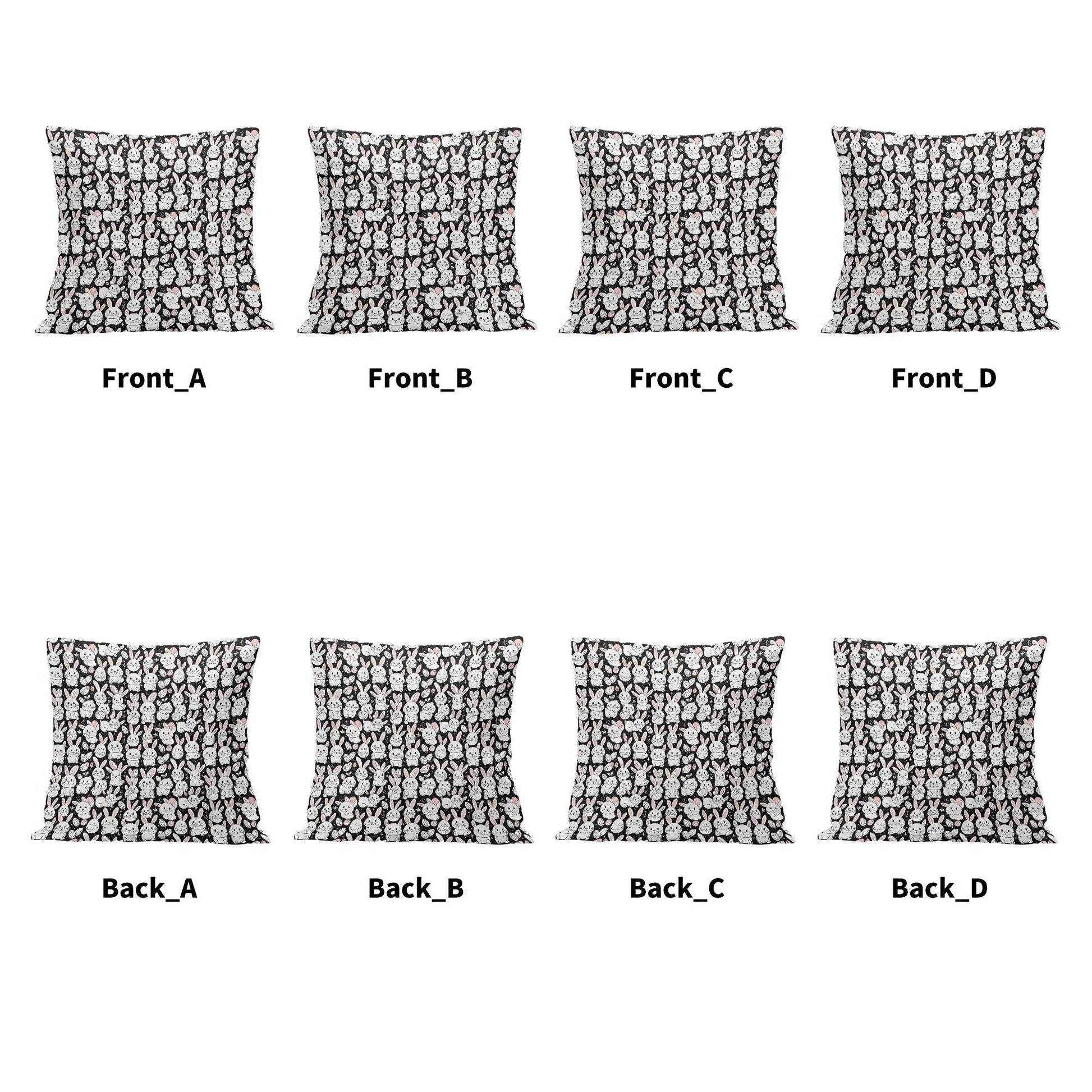 Cute Bunny Velvet 4 Pcs Square Pillow Case Covers (5 sizes) - DeRose Seasonal
