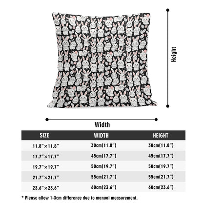 Cute Bunny Velvet 4 Pcs Square Pillow Case Covers (5 sizes) - DeRose Seasonal