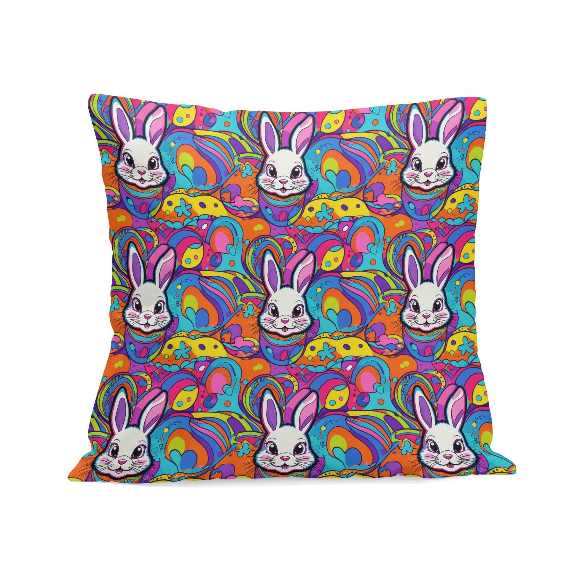 Trippy Bunny Velvet 4 Pcs Square Pillow Case Covers (5 sizes) - DeRose Seasonal