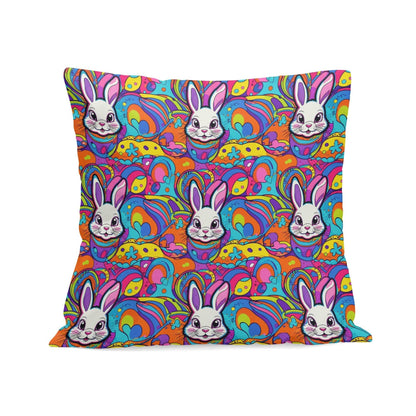 Trippy Bunny Velvet 4 Pcs Square Pillow Case Covers (5 sizes) - DeRose Seasonal