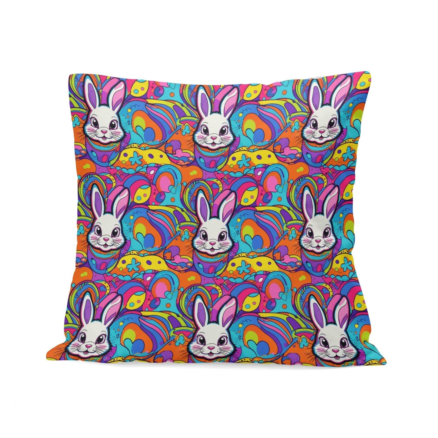 Trippy Bunny Velvet 4 Pcs Square Pillow Case Covers (5 sizes) - DeRose Seasonal