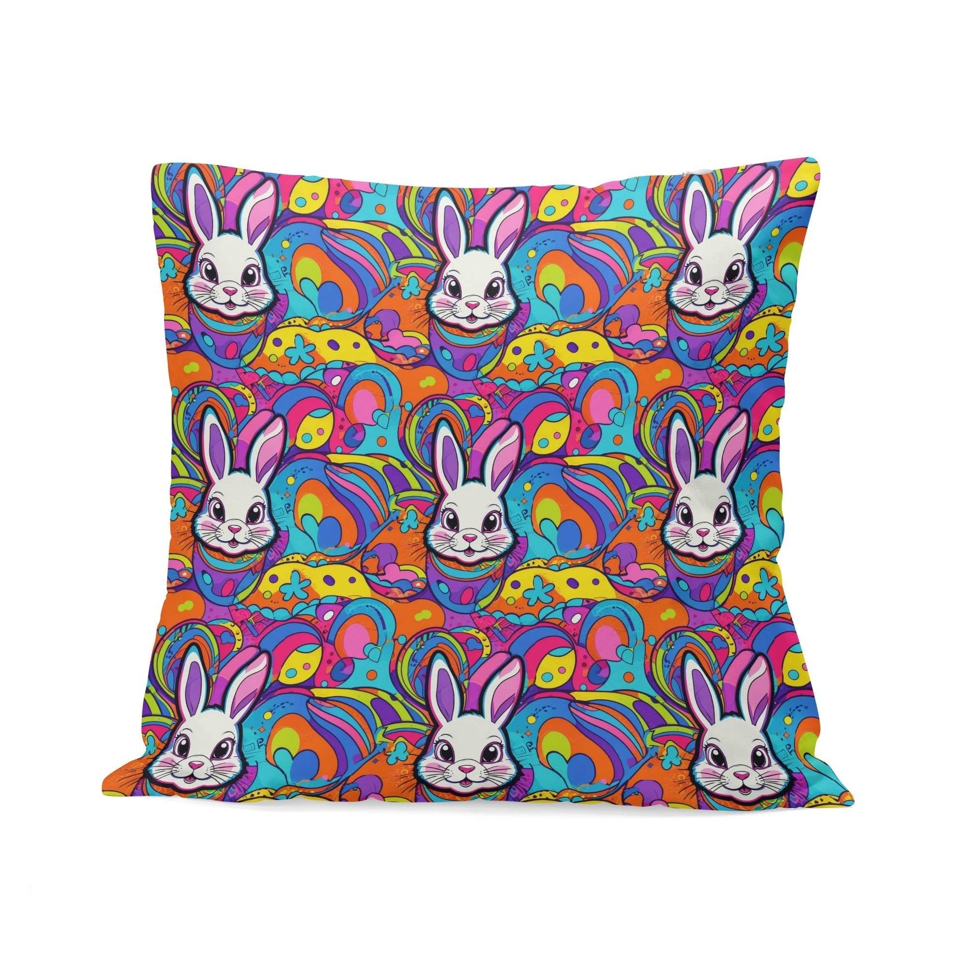 Trippy Bunny Velvet 4 Pcs Square Pillow Case Covers (5 sizes) - DeRose Seasonal