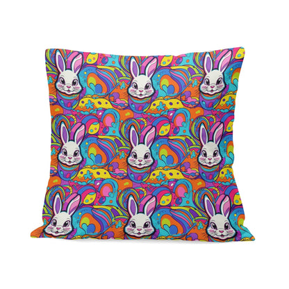 Trippy Bunny Velvet 4 Pcs Square Pillow Case Covers (5 sizes) - DeRose Seasonal