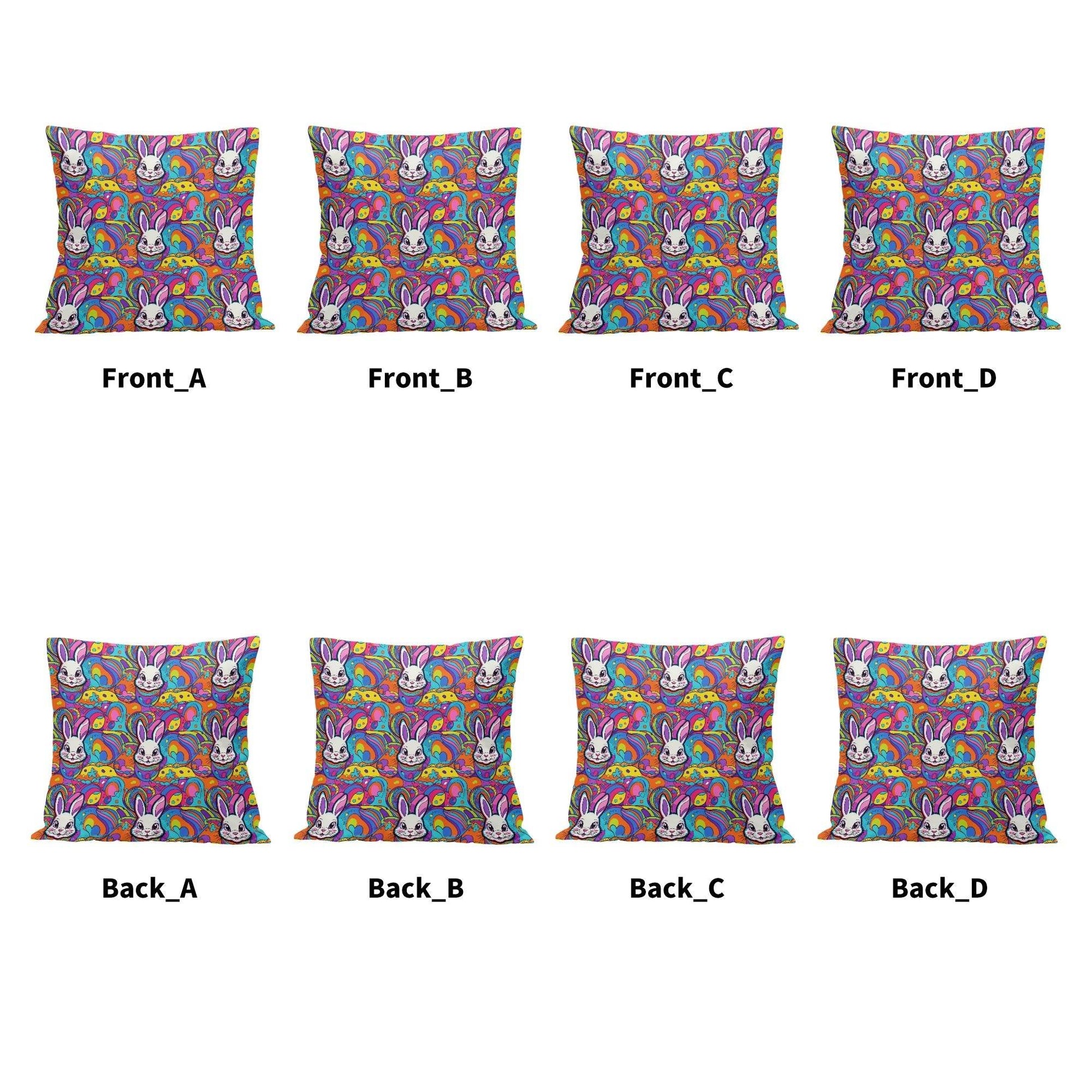 Trippy Bunny Velvet 4 Pcs Square Pillow Case Covers (5 sizes) - DeRose Seasonal