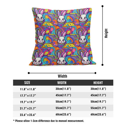 Trippy Bunny Velvet 4 Pcs Square Pillow Case Covers (5 sizes) - DeRose Seasonal
