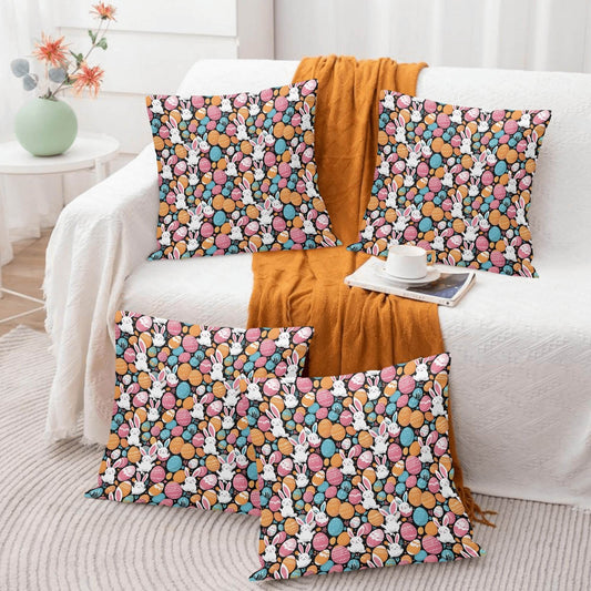 Fun Bunny Velvet 4 Pcs Square Pillow Case Covers (5 sizes) - DeRose Seasonal