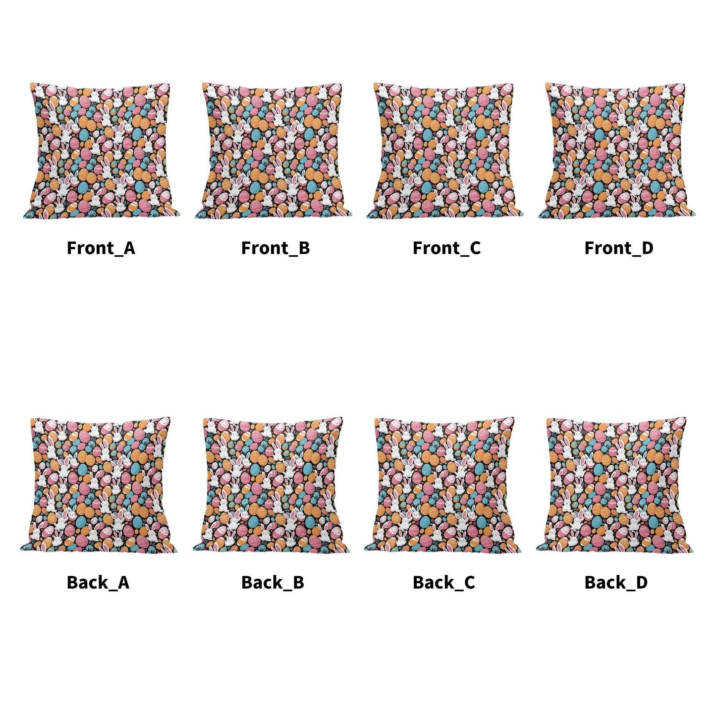 Fun Bunny Velvet 4 Pcs Square Pillow Case Covers (5 sizes) - DeRose Seasonal