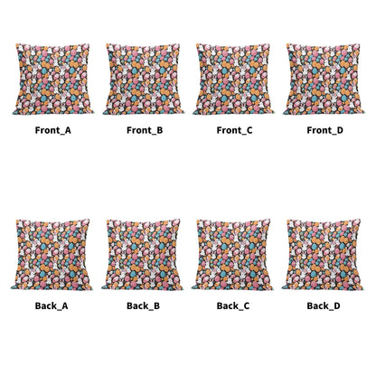 Fun Bunny Velvet 4 Pcs Square Pillow Case Covers (5 sizes) - DeRose Seasonal