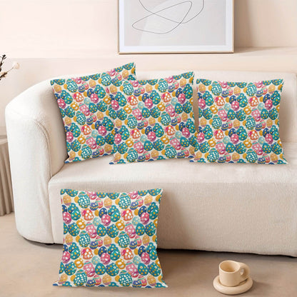 Festive Egg Velvet 4 Pcs Square Pillow Case Covers (5 sizes) - DeRose Seasonal