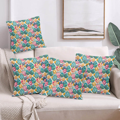 Festive Egg Velvet 4 Pcs Square Pillow Case Covers (5 sizes) - DeRose Seasonal