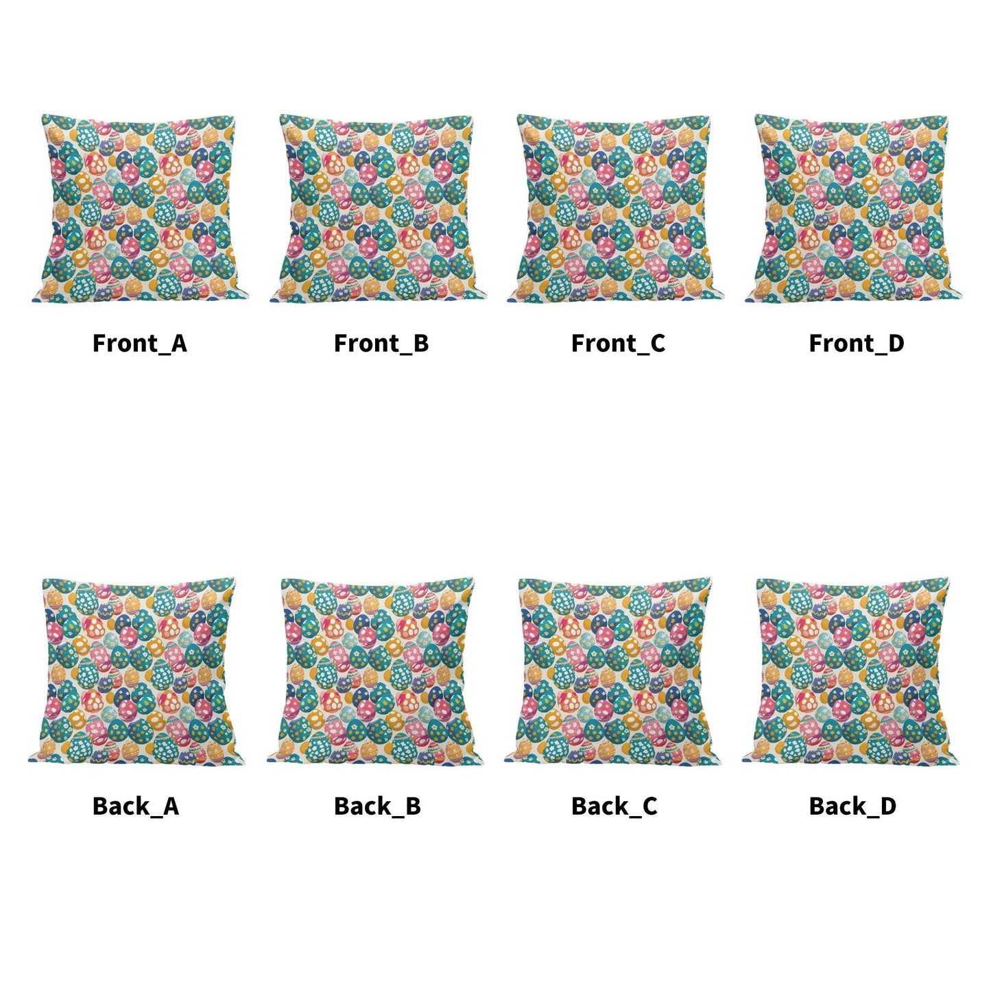 Festive Egg Velvet 4 Pcs Square Pillow Case Covers (5 sizes) - DeRose Seasonal
