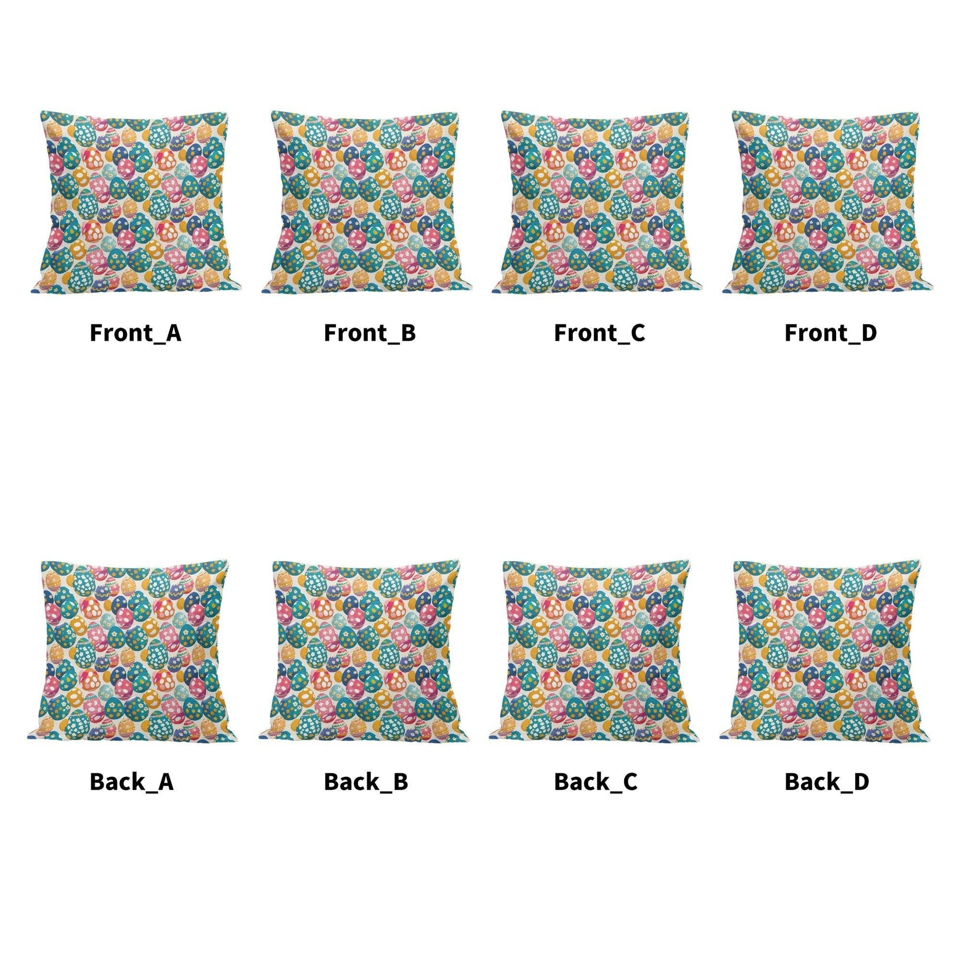 Festive Egg Velvet 4 Pcs Square Pillow Case Covers (5 sizes) - DeRose Seasonal