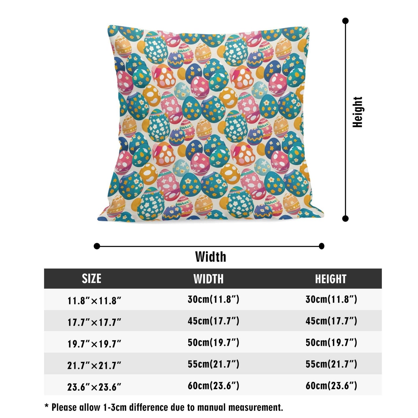 Festive Egg Velvet 4 Pcs Square Pillow Case Covers (5 sizes) - DeRose Seasonal