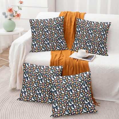 Bunny Eggs Velvet 4 Pcs Square Pillow Case Covers (5 sizes) - DeRose Seasonal