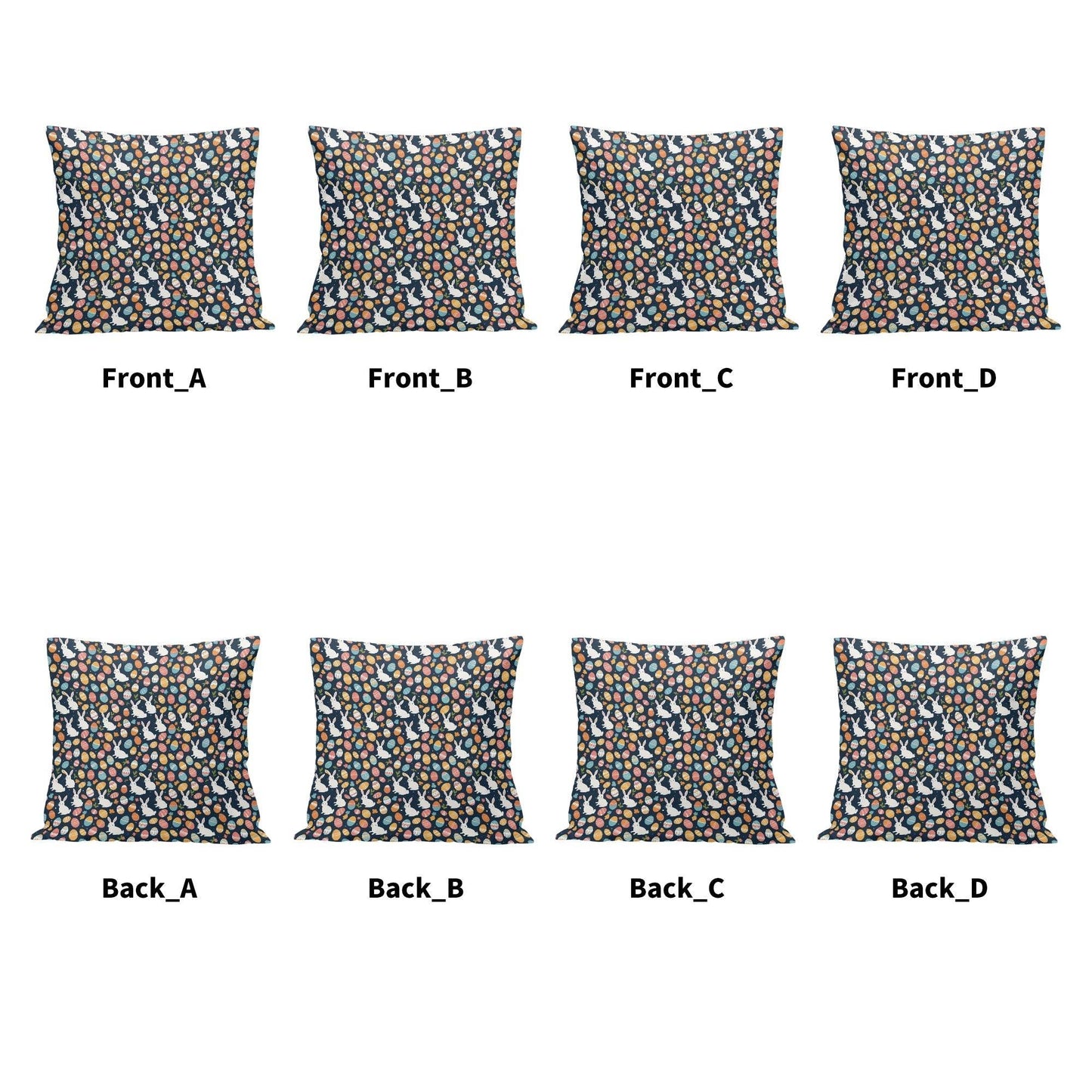 Bunny Eggs Velvet 4 Pcs Square Pillow Case Covers (5 sizes) - DeRose Seasonal