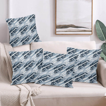 Blue Wind Peach Velvet 4 Pcs Square Pillow Case Covers (5 sizes) - DeRose Seasonal