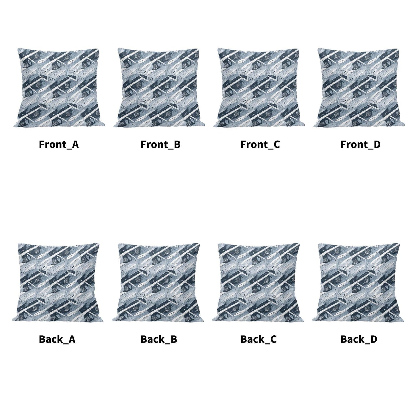 Blue Wind Peach Velvet 4 Pcs Square Pillow Case Covers (5 sizes) - DeRose Seasonal