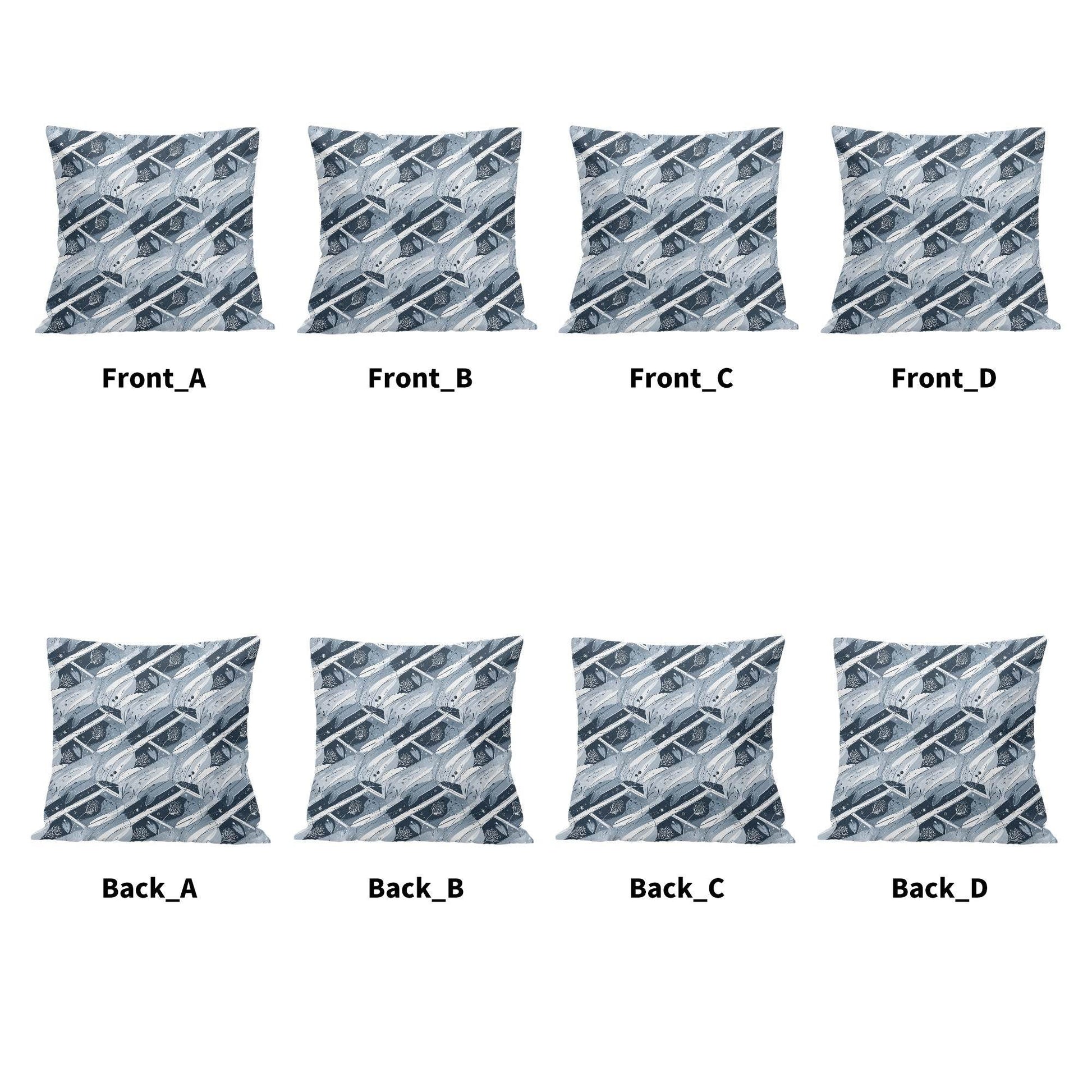 Blue Wind Peach Velvet 4 Pcs Square Pillow Case Covers (5 sizes) - DeRose Seasonal