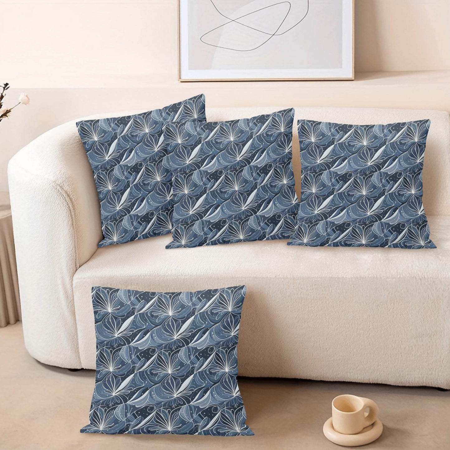 Cold Wind Peach Velvet 4 Pcs Square Pillow Case Covers (5 sizes) - DeRose Seasonal