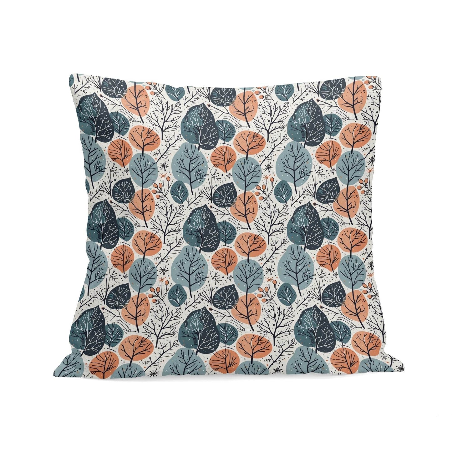 Freezing Leaves Peach Velvet 4 Pcs Square Pillow Case Covers (5 sizes) - DeRose Seasonal
