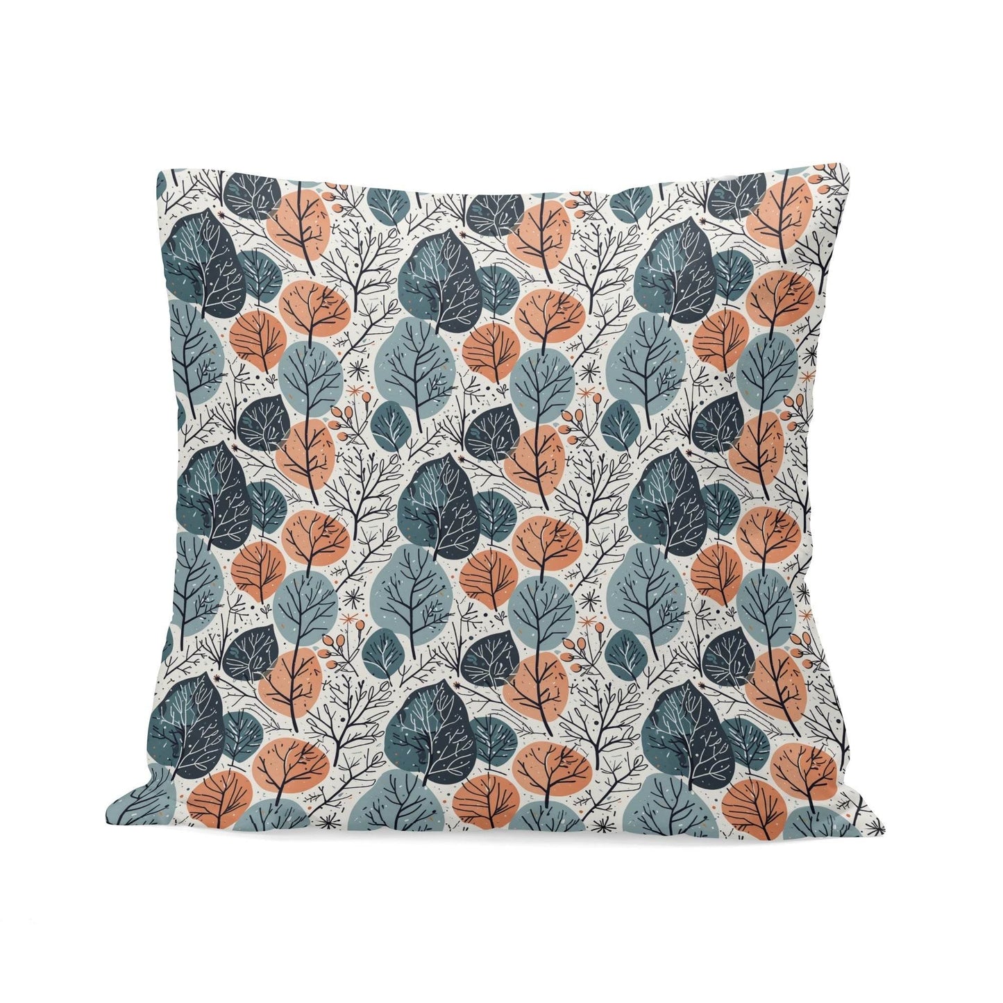 Freezing Leaves Peach Velvet 4 Pcs Square Pillow Case Covers (5 sizes) - DeRose Seasonal