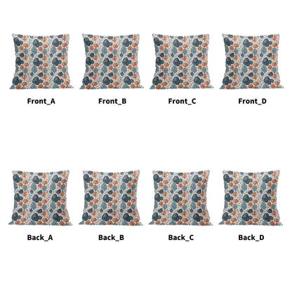 Freezing Leaves Peach Velvet 4 Pcs Square Pillow Case Covers (5 sizes) - DeRose Seasonal