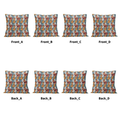 Fall into Winter Peach Velvet 4 Pcs Square Pillow Case Covers (5 sizes) - DeRose Seasonal