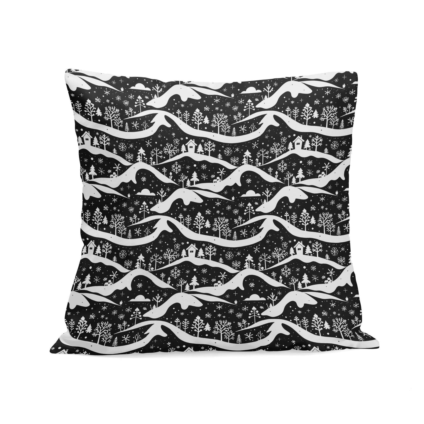 Winter Town Peach Velvet 4 Pcs Square Pillow Case Covers (5 sizes) - DeRose Seasonal